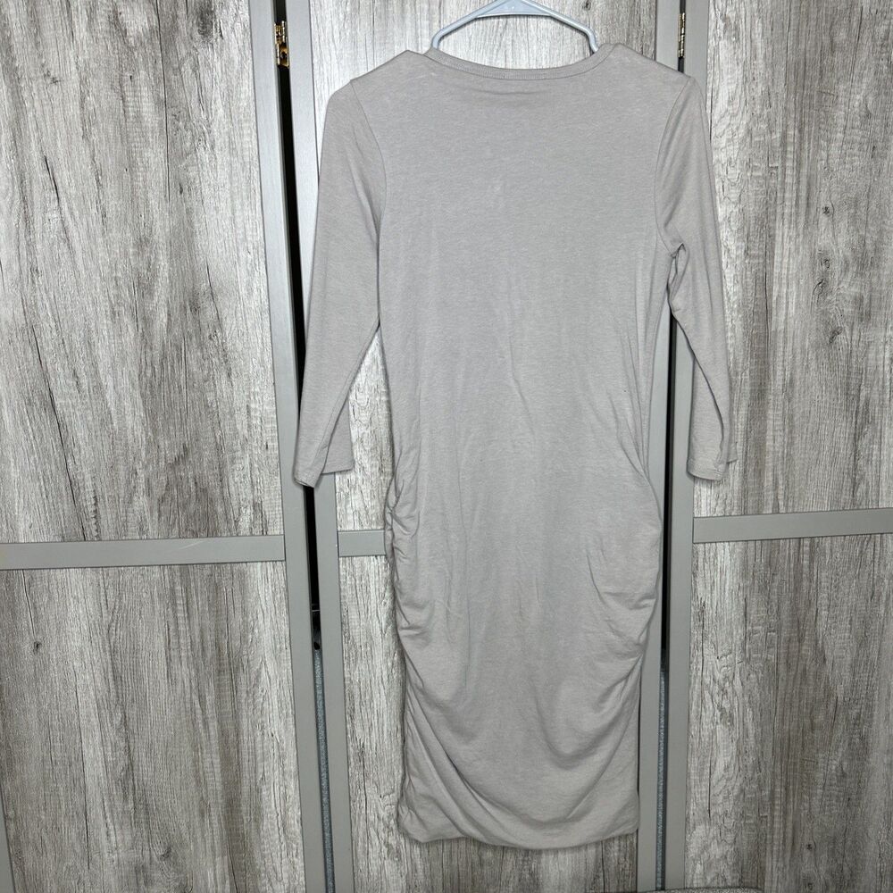 James Perse Dress Ruched Stretch Lined Beige Color - Picture 6 of 6